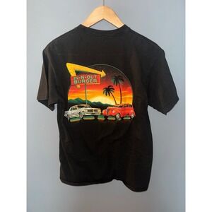 In-N-Out Burger Texas Graphic T-Shirt Mens Medium Black Vintage Car Sunset Tee